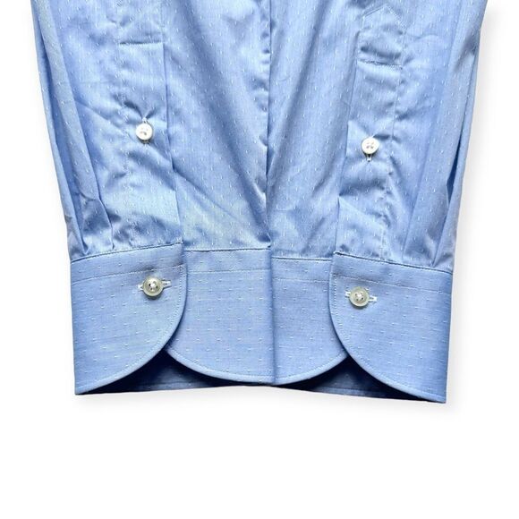 🔃Xacus Tailor Fit Blue Long Sleeve Button Down Dress Shirt - Picture 5 of 9